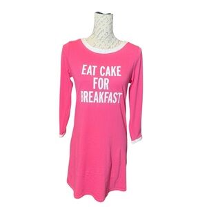 Kate Spade Eat Cake For Breakfast Pink Hot Pink Nightshirt / Nightgown Size XS